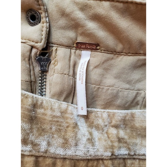 Free People A Line Skirt Womens Size 0 Gold Velour Zip Pockets Lined Flat Front - Picture 7 of 7